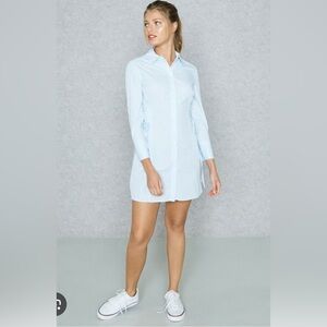 Topshop Blue Striped Shirt Dress